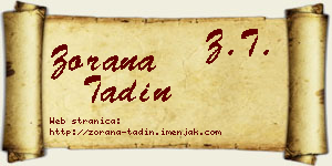 Zorana Tadin vizit kartica